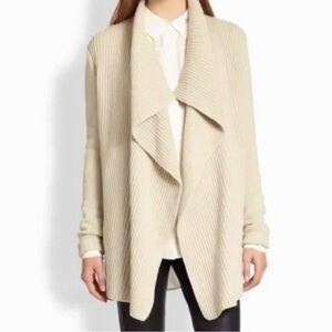 VINCE Tan Cardigan Draped Front Long, luxury Yak Wool - size Medium